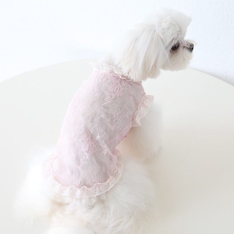 Lace Yarn Vest Anti-lint Sexy Dog Clothes Pet Cat