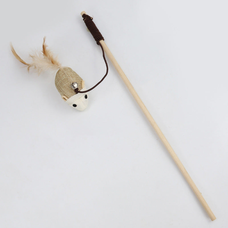 Pet Extension Feather Bells Tease Cat Pole Toys
