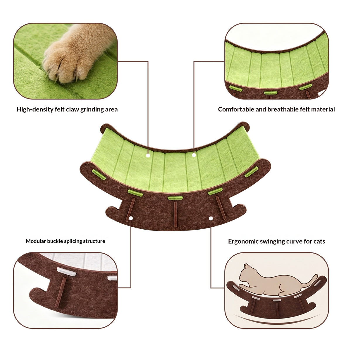 Cat & Dog Rocking Chair Scratcher, Wear-Resistant & Durable