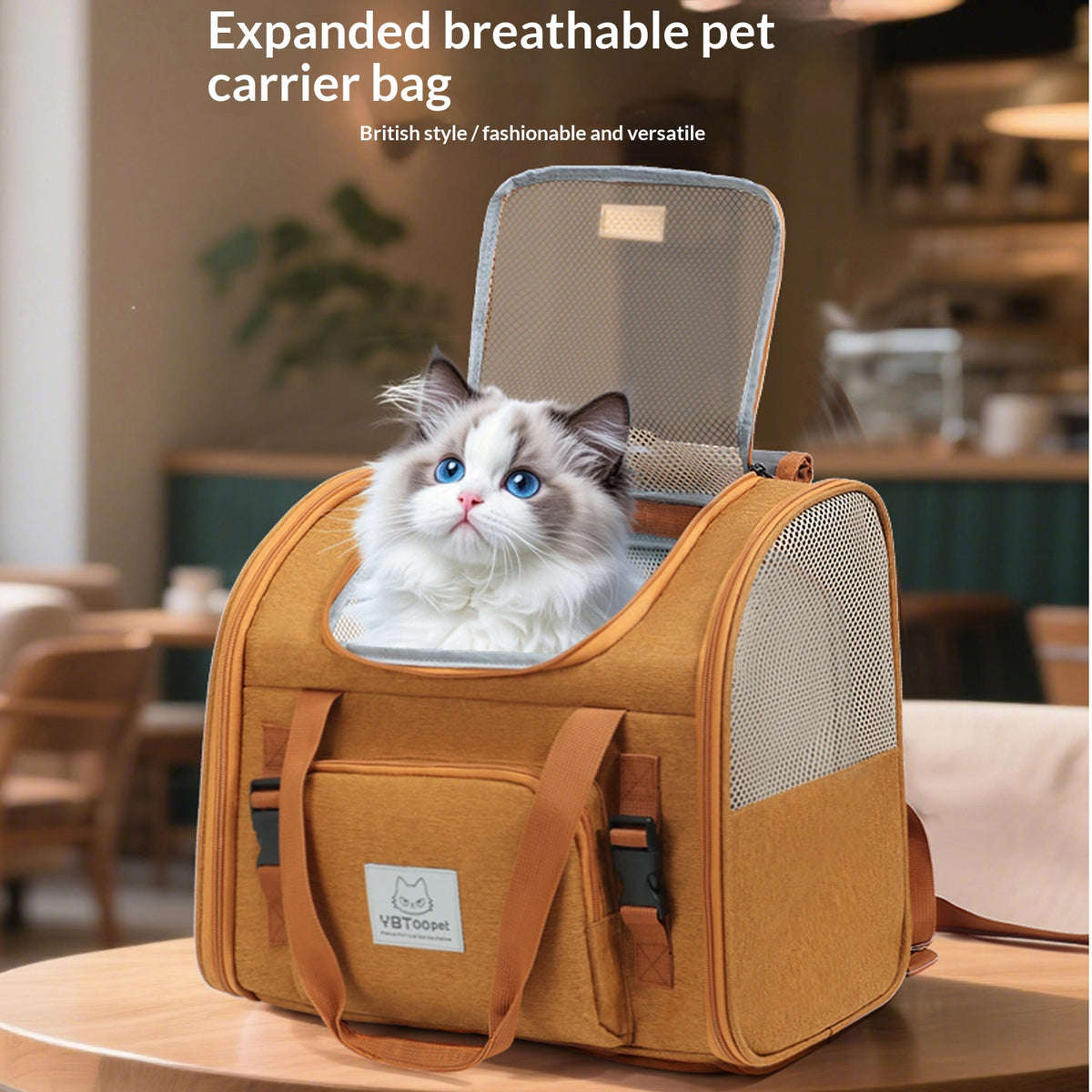 Expandable Breathable Portable Outdoor Cat Backpack With Large Capacity