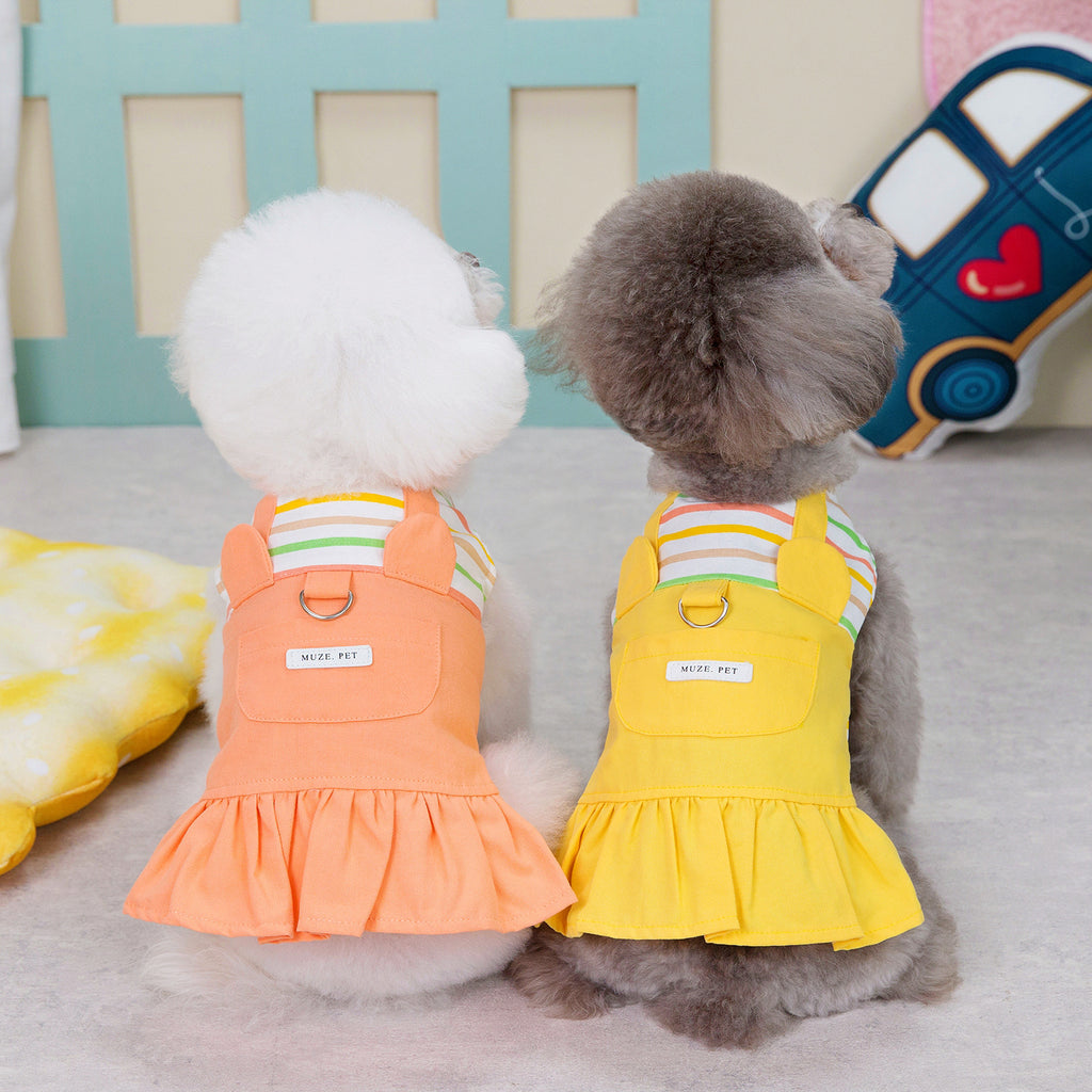 Fashion Dog New Striped Patchwork Skirt