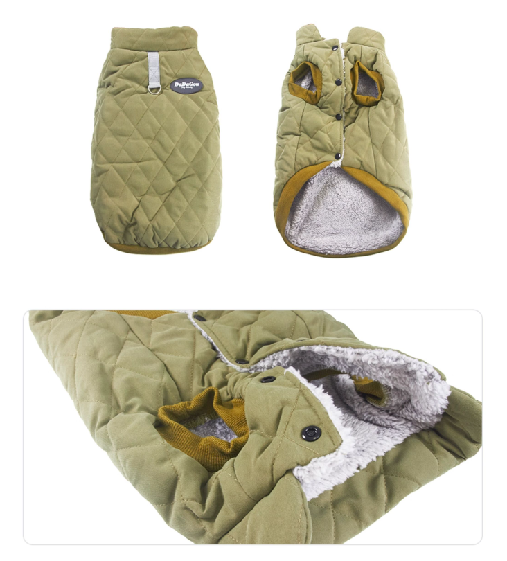 Puppy Winter Clothes Diamond Lattice Cotton-padded Clothes Corgi