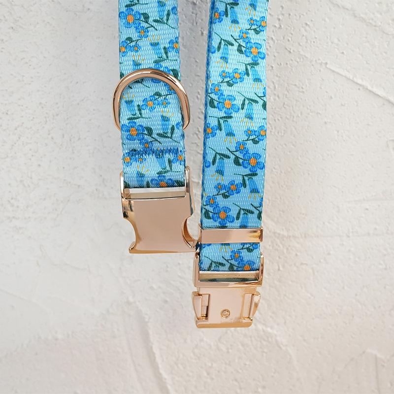 Hardware Buckle Pet Dog Collar Leash Set
