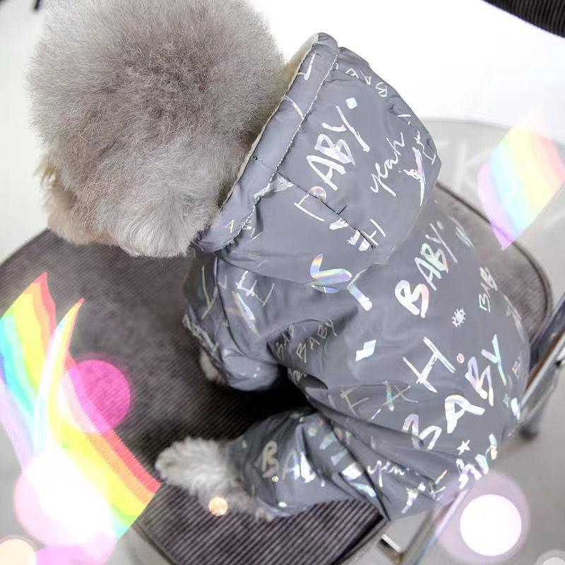 Pet Dog Autumn And Winter Clothing Cotton Clothes Four-legged Clothes