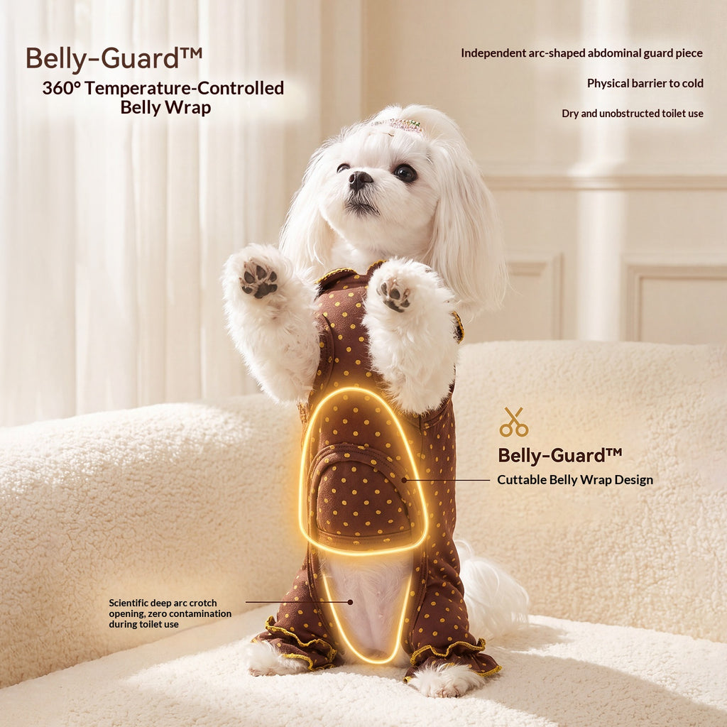 AutumnWinter Pet Cloud Polka-Dot Harness Belly Wrap Dog Clothes