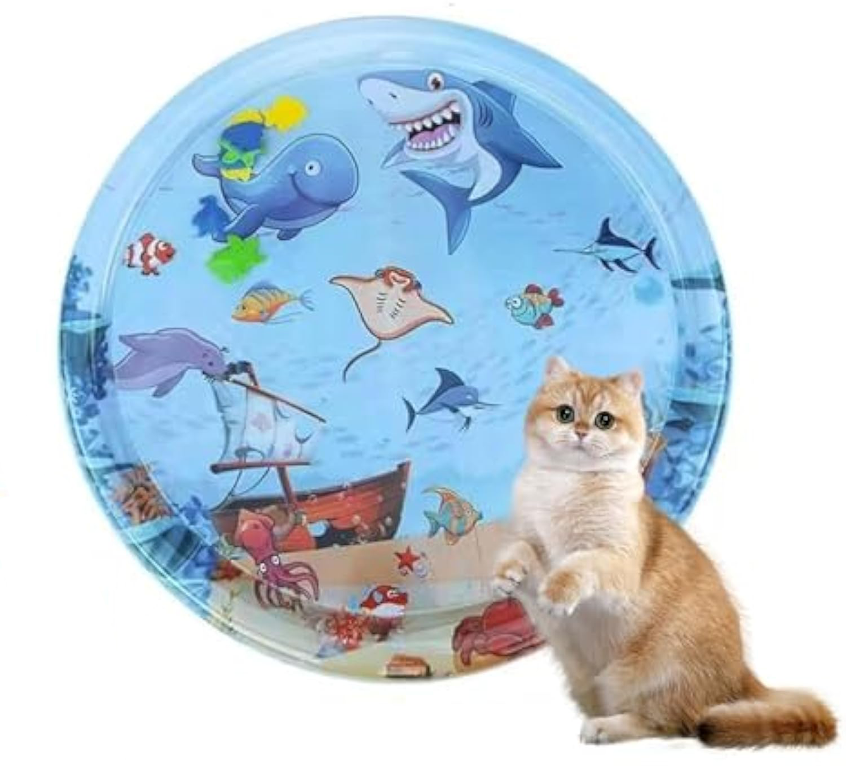Cat Water Mat Upgraded 0.5mm Thickened Cat Sensory Water Palymat, Anti-Scratch Design Pet Water Mat For Bored Indoor Cats, Cat Interactive Toys With