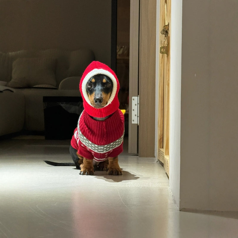 Christmas Dress Up Warm Plush Dachshund Hat