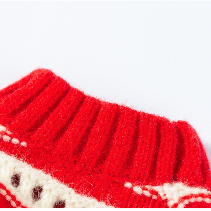 Autumn And Winter Dog Clothing, Warm, Hollowed-out Knitted Cherry Small Dog, Teddy Bichon, Cat Sweater, Pet Clothing
