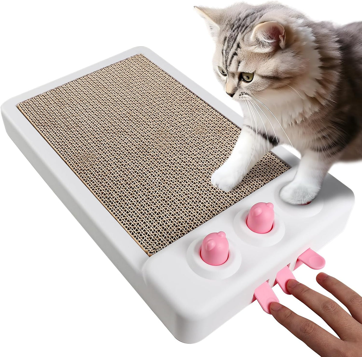 Cat Scratcher Toy Interactive Whack A Mole Cat Toy Cardboard Cat Scratcher Cat Scratching Board Cat Scratching Pad For Indoor Cats Cat Enrichment Toys