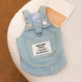 Summer Dog Pocket Suspender Denim Skirt Clothes