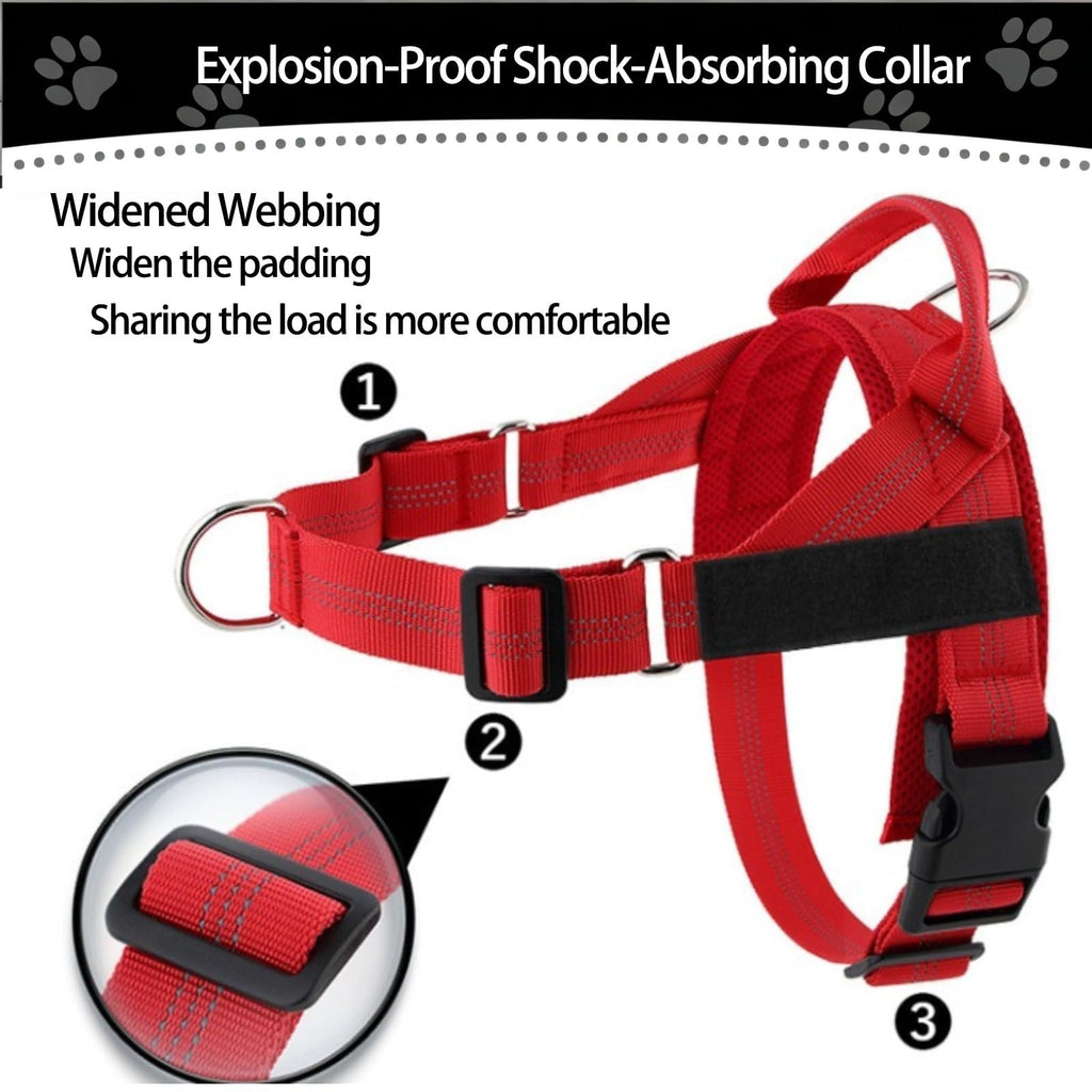No-Pull Harness,No Pull Dog Harness With Soft Padded Handle Reflective Adjustable Breathable Mesh Pet Vest,Easy On-Off Soft Padded Harness,Easy For