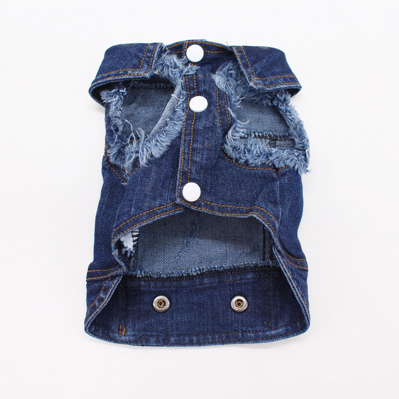 Vintage Scratch Pattern Denim Vest Personalized Vest Pet Clothing
