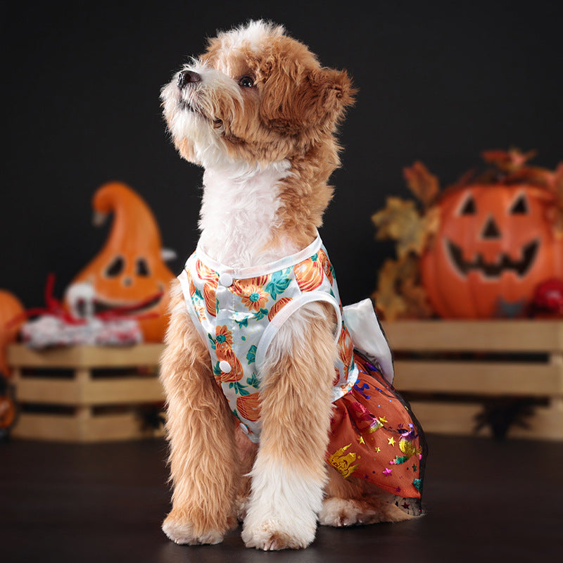 Halloween Mesh Bow Pet Skirt Creative
