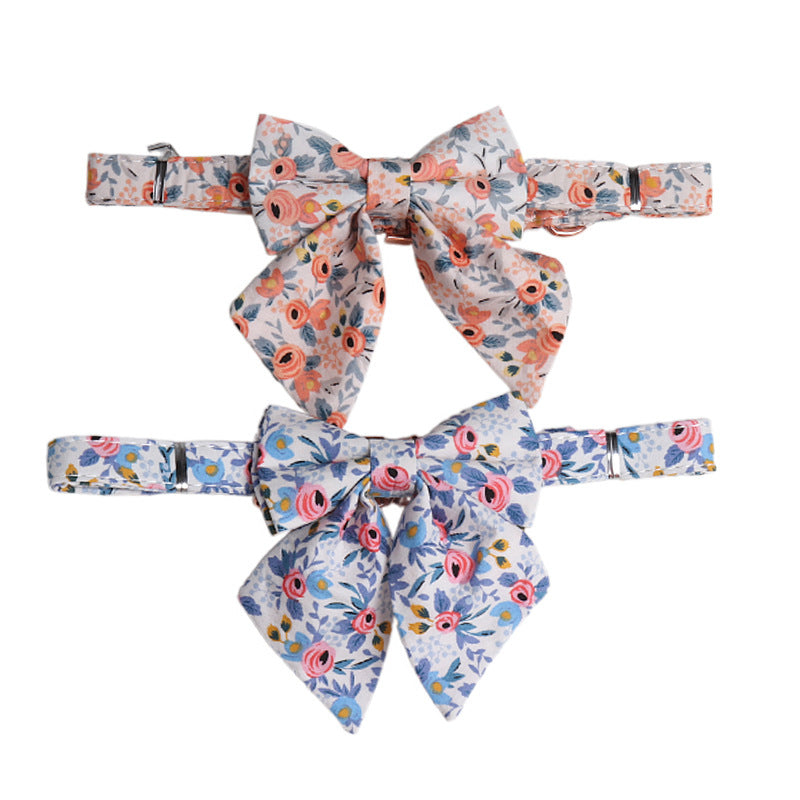 Fashion Pet Dog Print Bow Collar