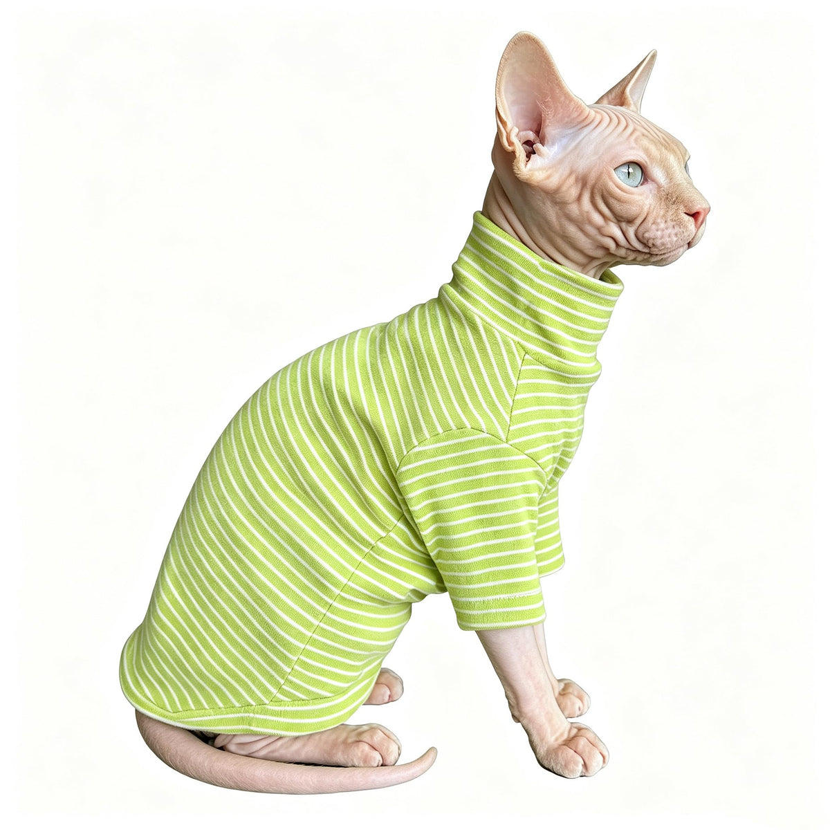 Sphynx Cat Clothes For Cats Only, Narrow Striped Sphynx Shirt Clothes T-Shirts Sweatshirt With Sleeves, Soft Kitten Sphinx Clothes Pet Apparel Devon