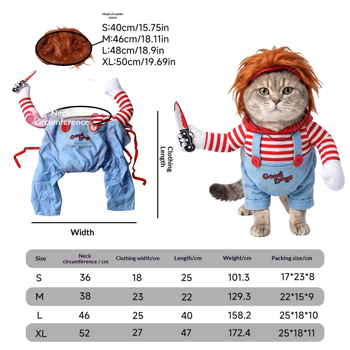 Pet Costume Cat Transformation Funny Holiday Dress-Up Outfit