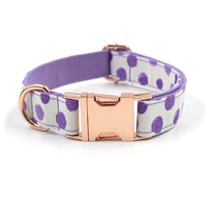 INS Wind Purple Polka Dot Pet Collar