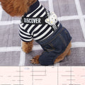 Small Dog Warm Casual Striped Strap Pants