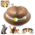 2PCS Upgraded-Magnetic Kitty Kurls Cat Scratcher Toy, Interactive Cardboard Cat Toy For Mental Physical Exercise, Multi-Shape Magic Organ Cat Toy For