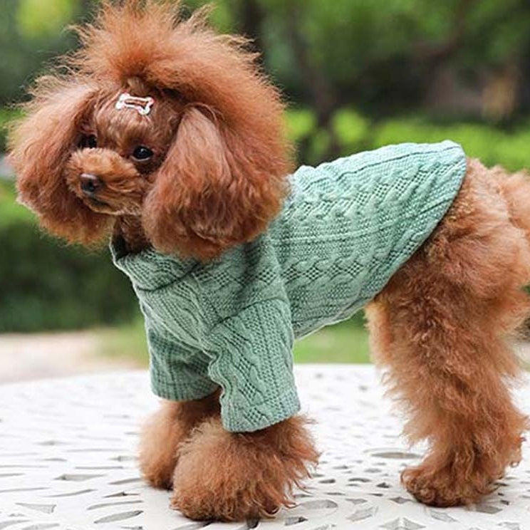 Pure color knitted autumn and winter dog sweater