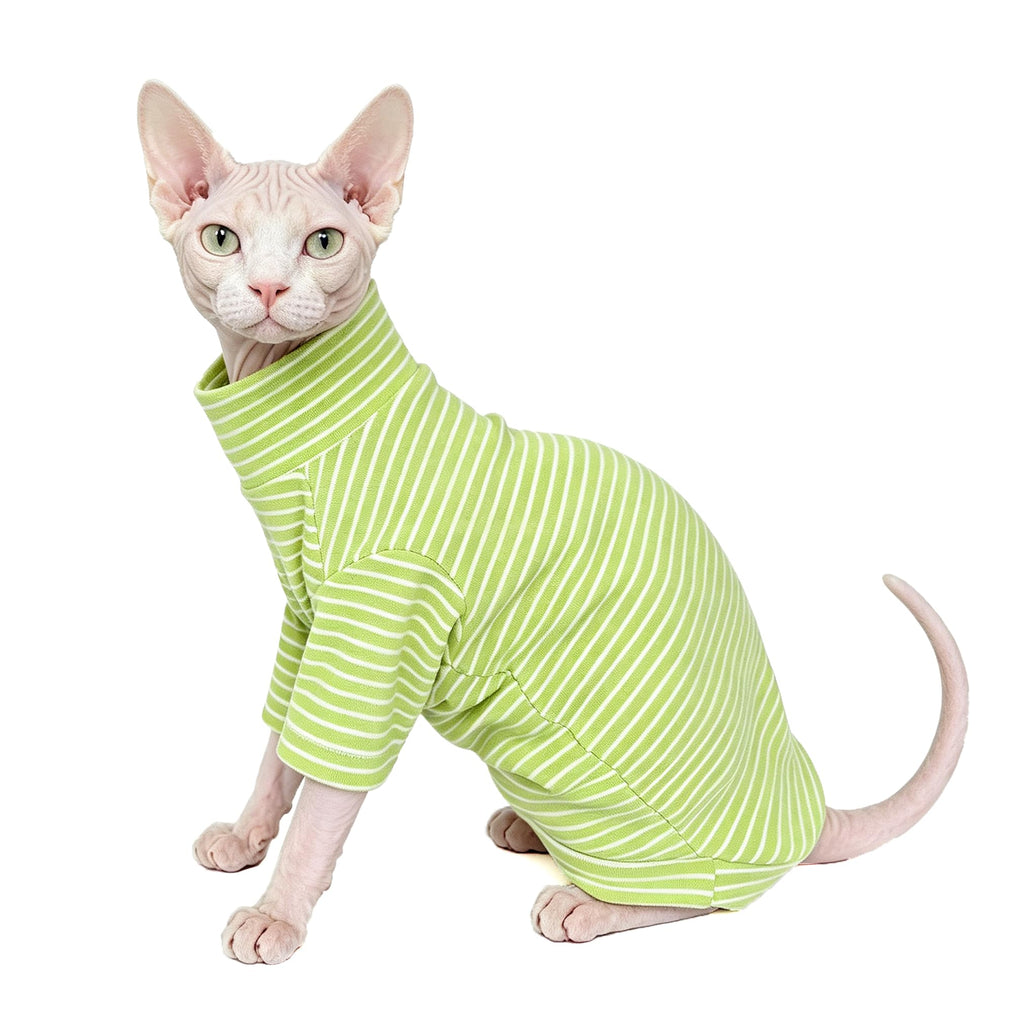 Sphynx Cat Clothes For Cats Only, Narrow Striped Sphynx Shirt Clothes T-Shirts Sweatshirt With Sleeves, Soft Kitten Sphinx Clothes Pet Apparel Devon