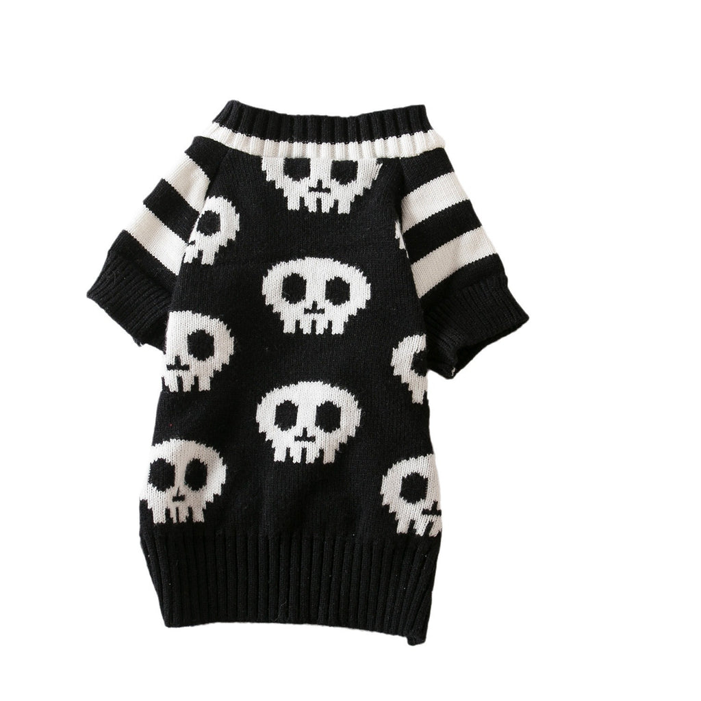 Pet Cat Sweater Halloween Skull Knitted Yarn
