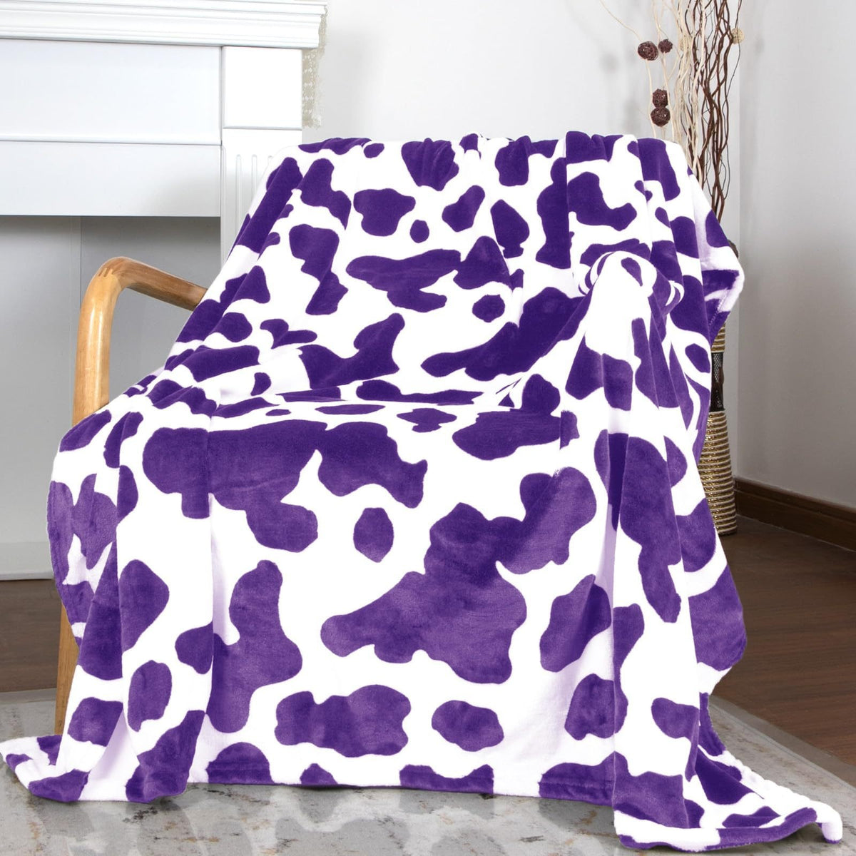 Cows Pattern Printed Flannel Digital Blanket
