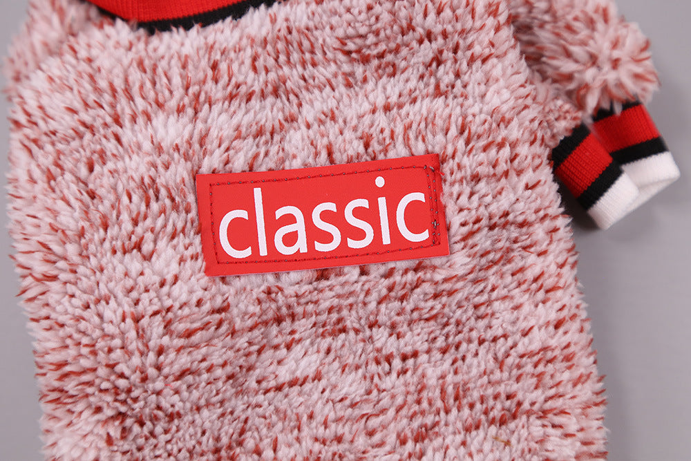 Lambswool Pet Dog Cat Autumn And Winter Sports Two Feet Warm Clothes