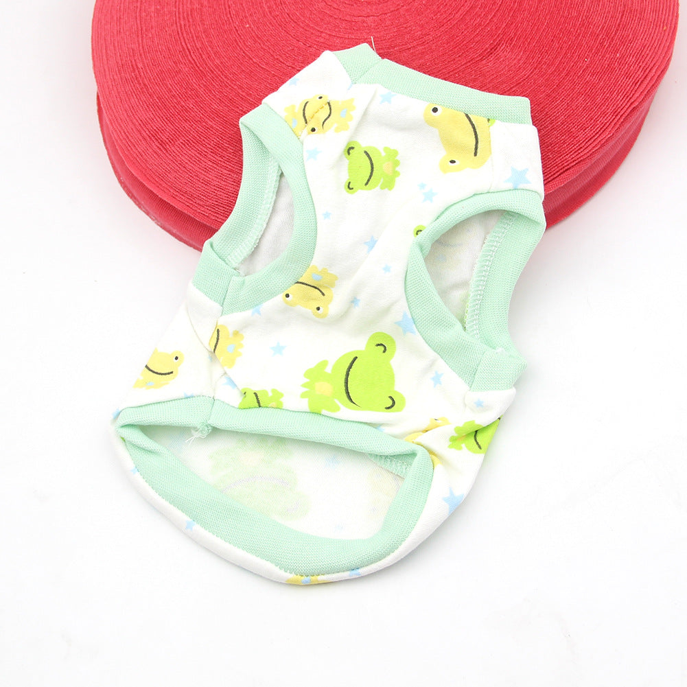 Candy-colored Pet Springsummer Thin Cotton Printed Vest