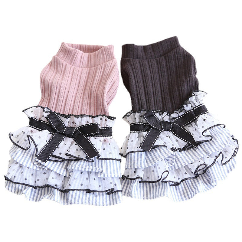 Polka Dot Lace Cake Dress Pet Clothes
