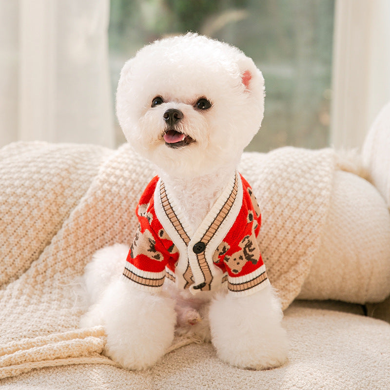 Dog Sweaters Are Cute Bear Pattern Dog Clothes For Puppies, Warm Dog Coats For Winter, Chihuahua Dog Clothing, And Lightweight Sweaters For Pet Cats
