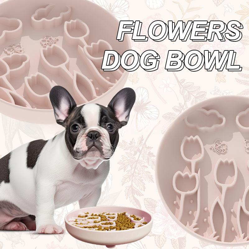 Tulip Slow-feeding Bowl Suction-cup Licking Mat Slow-feeding Pad Pet Silicone Licking Mat Slows Feeding