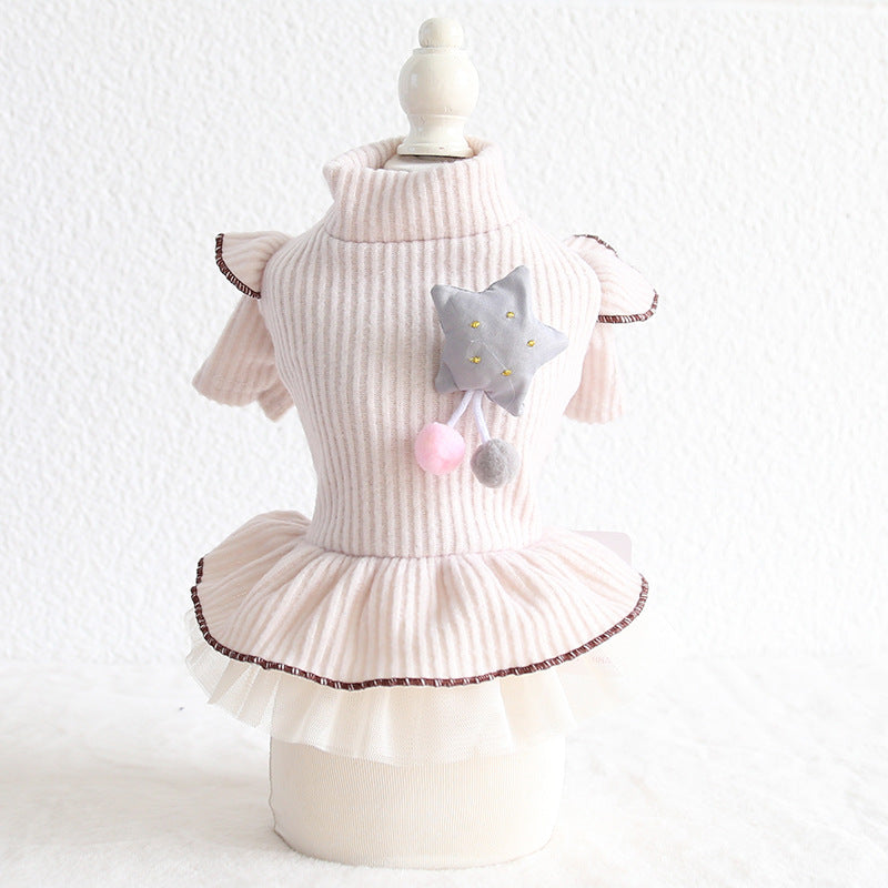 Petstyle XINGX Vintage Flounced Sleeve Skirt Cat Costume Pet Clothes Dog Clothes