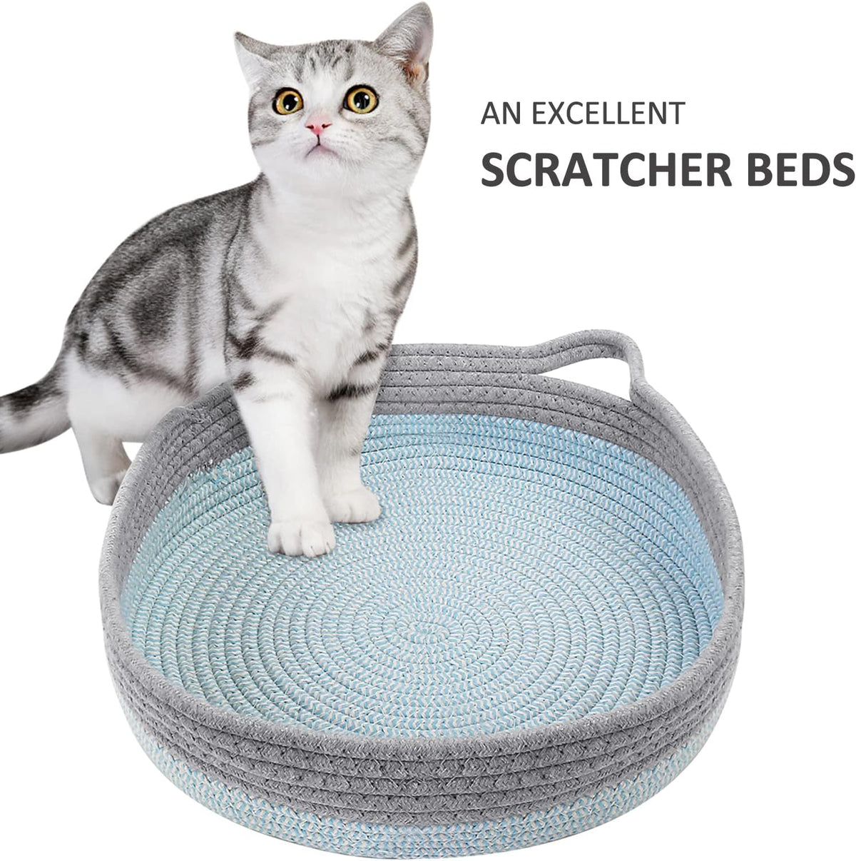 Round Cat Bed For Indoor Cats Cat Basket Bed Wicker Cat Donut Beds Cooling Cat Nest For Summer Sleeping Washable Pet Pad For Cat Scratching
