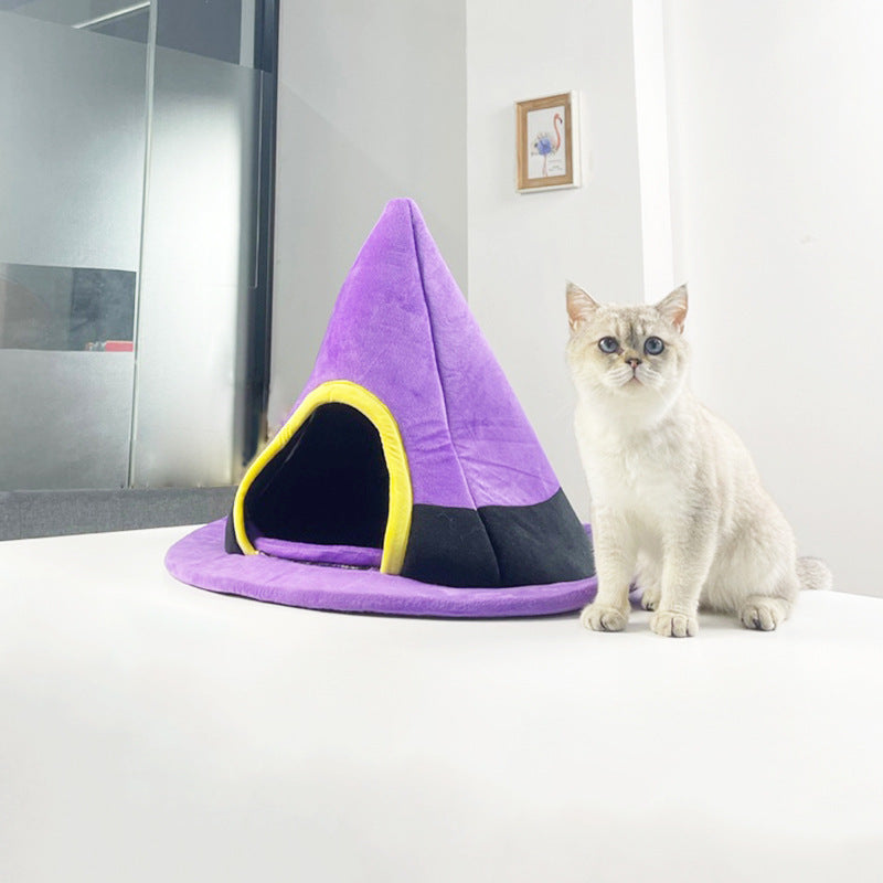 Halloween Witch Hat Cat Nest Cute Shape
