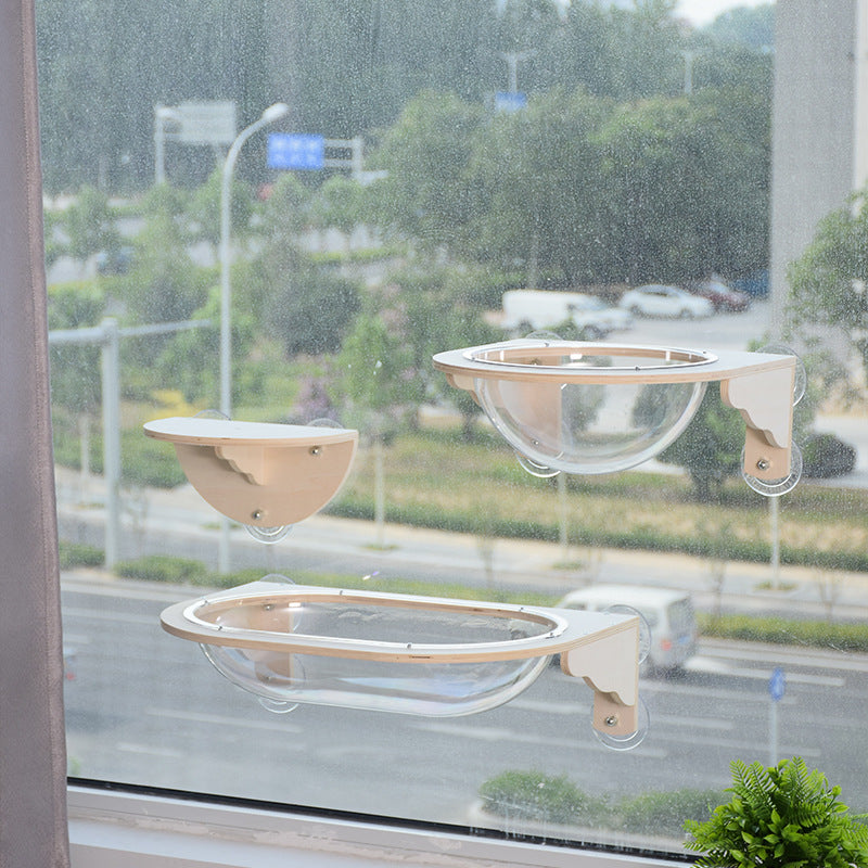 Hanging Swing, Sunbathing Wooden Suction Cup Cat Bed