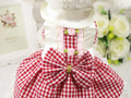 British Style Cotton Plaid Dog Pet Clothes