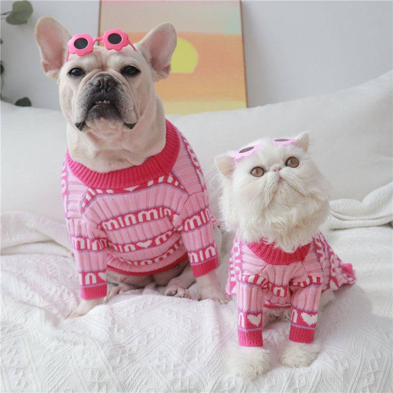 Pet Clothes Autumn And Winter Clothes Puppy Dog Alphabet Sweater Teddy Law