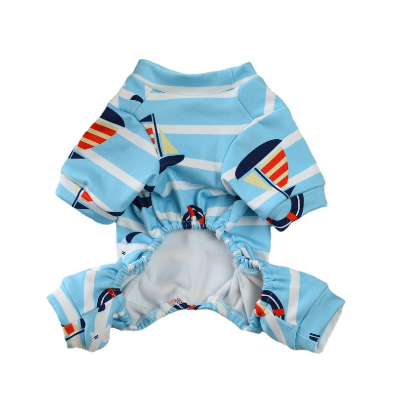 New Pet Clothes Striped Four-foot Pants Sailor Dog Four-legged Home