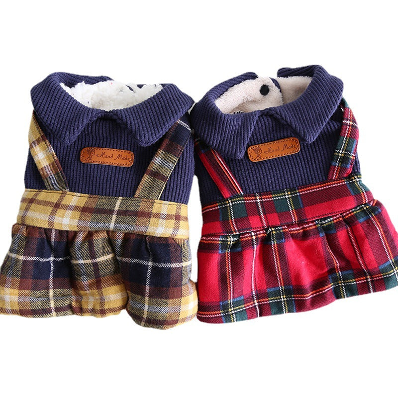 College Collar Plaid Skirt Cute Cat Clothes