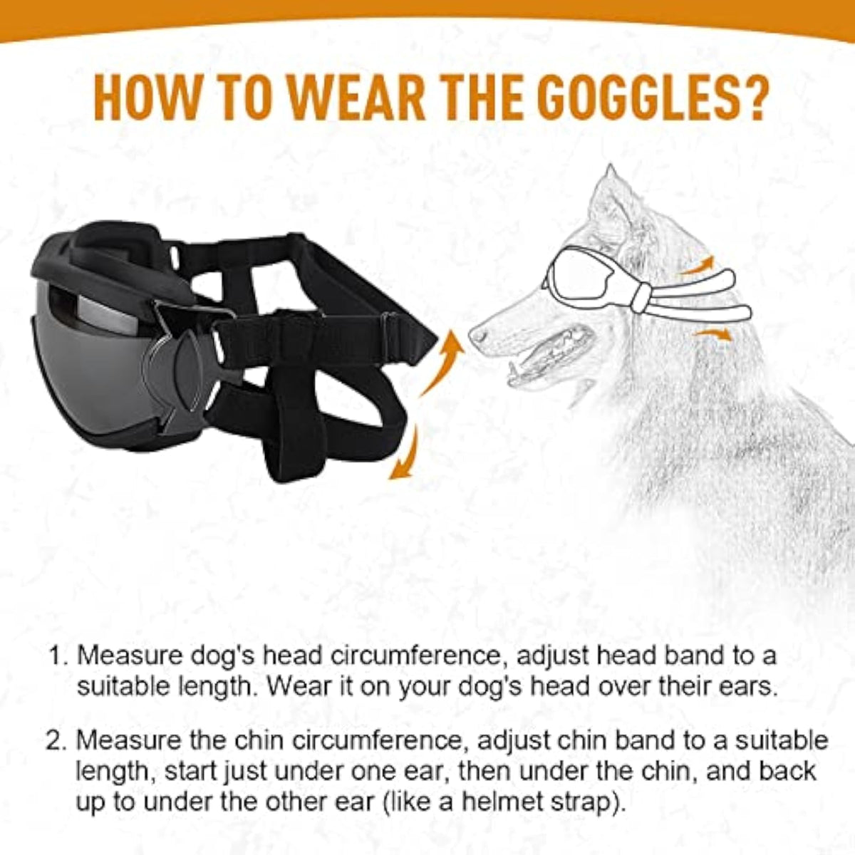 Stylish Windproof Dog Sunglasses Handsome Pet Goggles For Large Medium Breeds With Sun Protection Anti Fog & Adjustable Strap For Driving Swimming