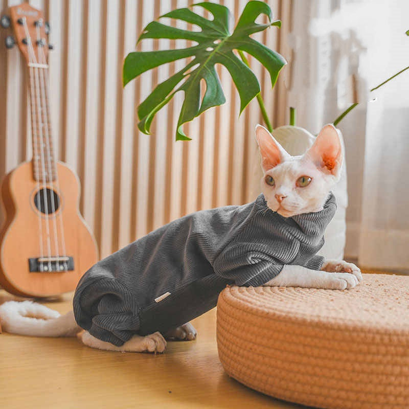 Thickened Fleece-lined Hairless Cat And Devon Cat Clothes For Autumn And Winter