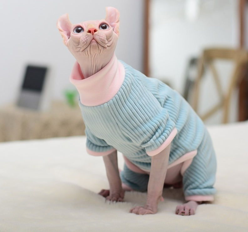Hairless Cat Autumn And Winter Warm Double-sided With Velvet Pet Cat Clothes
