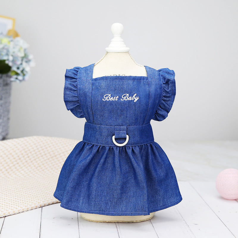 Puppy Clothes Spring And Summer Thin Letters Dress