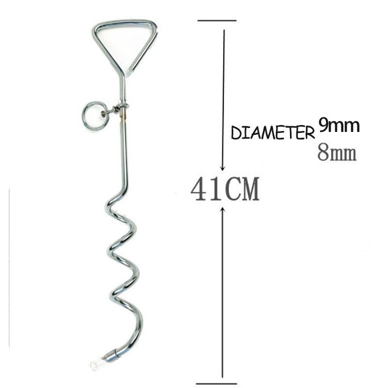 Dog Tie Out Stake Durable Silver Spiral Anchorstake Secure Outdoor Tethering For All Cable Leash Chain Camping Yard Rust Resistant Easy Installation