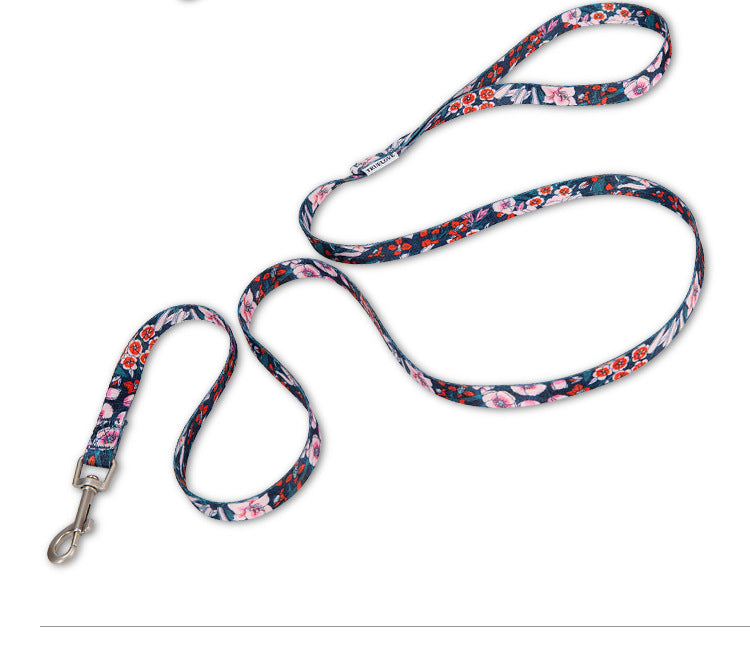Pet Cat And Dog Floral Hand Holding Rope Pull-resistant
