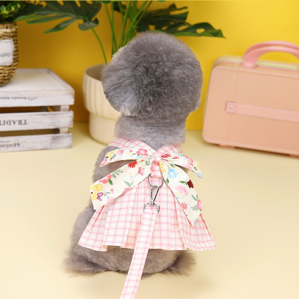 Plaid Patchwork Corset Pet Princess Dress