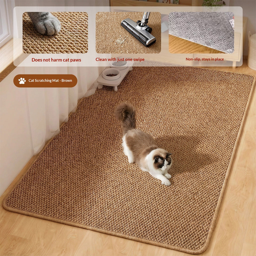 Simple, Faux Sisal Carpetpet-friendly Floor Mat That Protects Against Cat Claws
