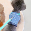 Pet Dog Chest And Back Traction Spring And Summer Denim Clothing