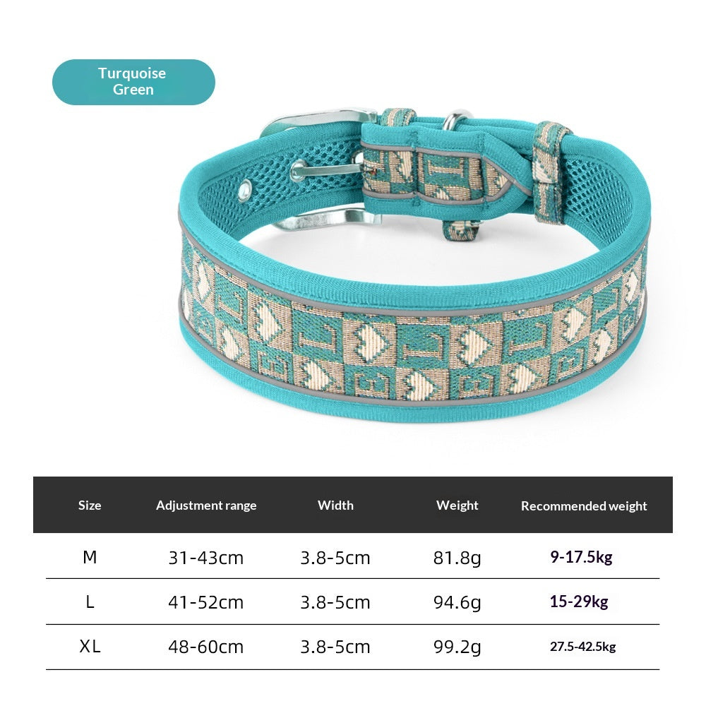 Retro-style Breathable Pet Collar With A Pin Buckle